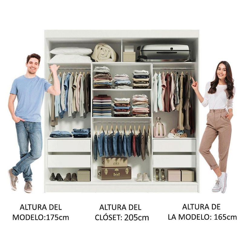 Ropero closet madesa reno 3 puertas 2 espejos bb 1