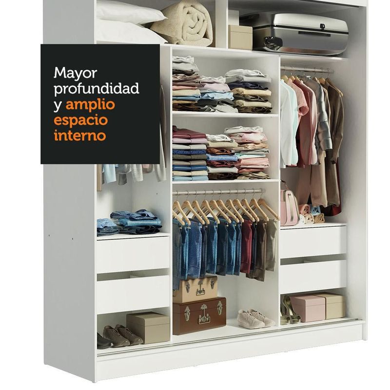 Ropero closet madesa reno 3 puertas 2 espejos bb 1