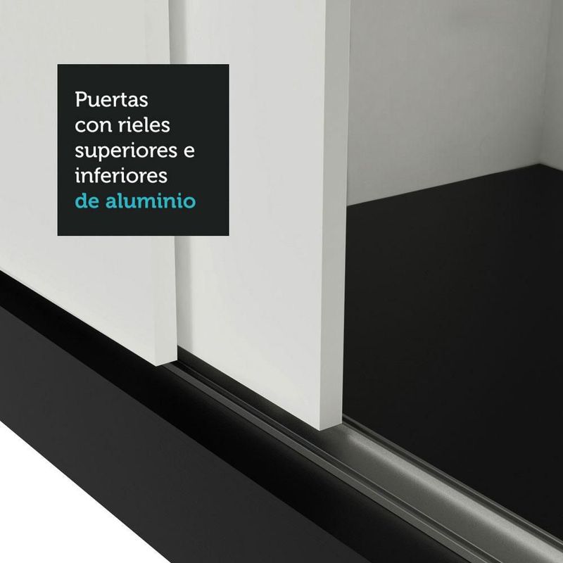 Ropero closet madesa milano 2 puertas corredizas bn