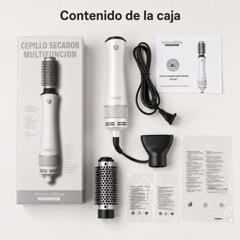 Cepillo Secador Ayvanna Rêver AR-CSM01 800W Blanco