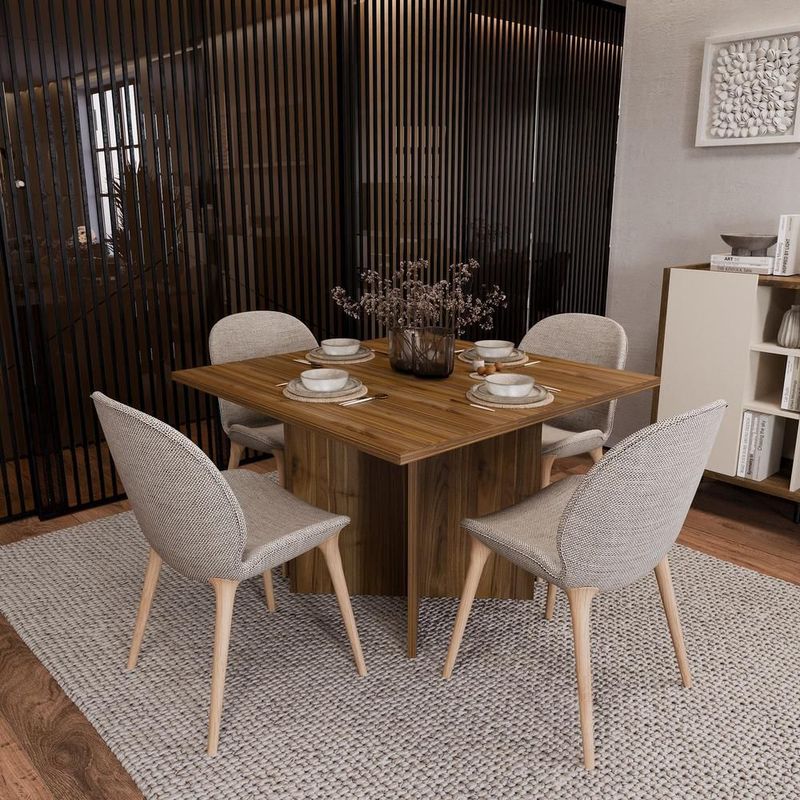 Comedor alva cuadrado 106x106x76cm 4 puestos mdp