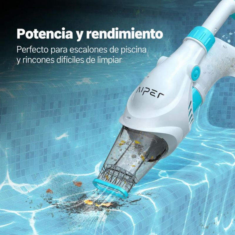 AIPER Pilot H1 Aspiradora Inalámbrica para Piscina, Spa y Tina de Hidromasaje, Succión Potente – Recargable (Caja con detalles)