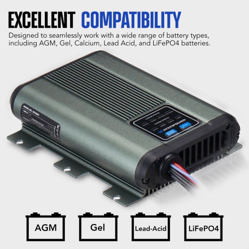 Cargador de Baterías ATEM POWER 12V 30A LiFePO4/Plomo‑Ácido