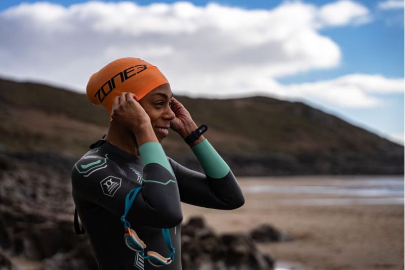 Gorro de Natación ZONE3 48 g Naranja de Silicona