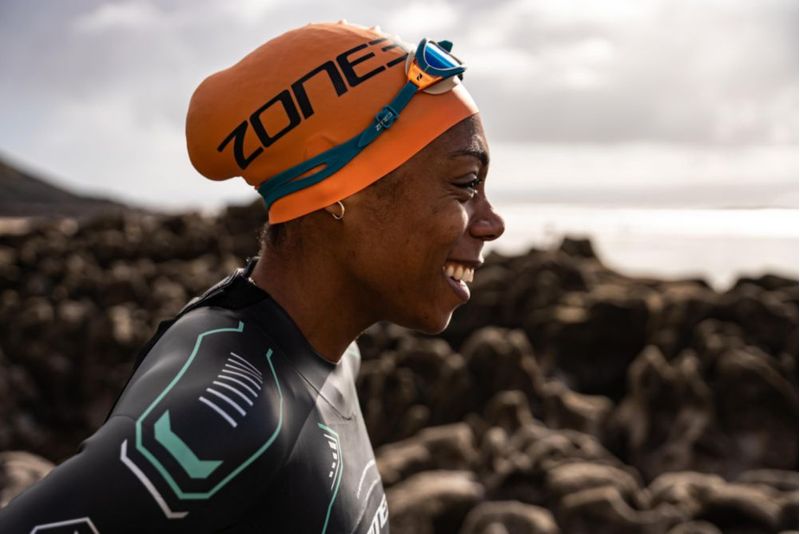 Gorro de Natación ZONE3 48 g Naranja de Silicona