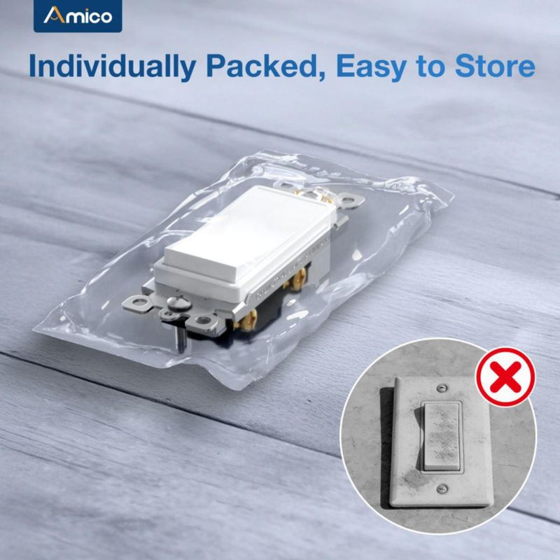 Interruptor de luz Amico paquete de 30 unidades 15A 120/277V certificado UL