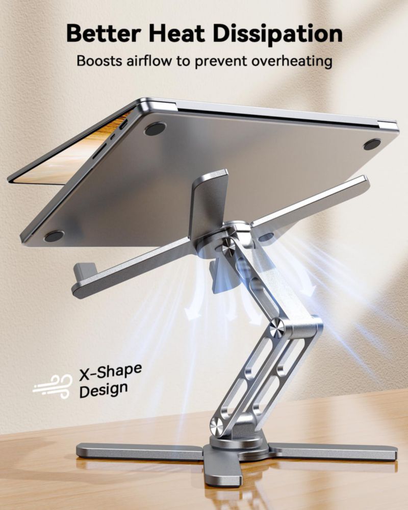 Soporte para Laptop TECKNET Base Giratoria 360° Diseño Ergonómico Ajustable