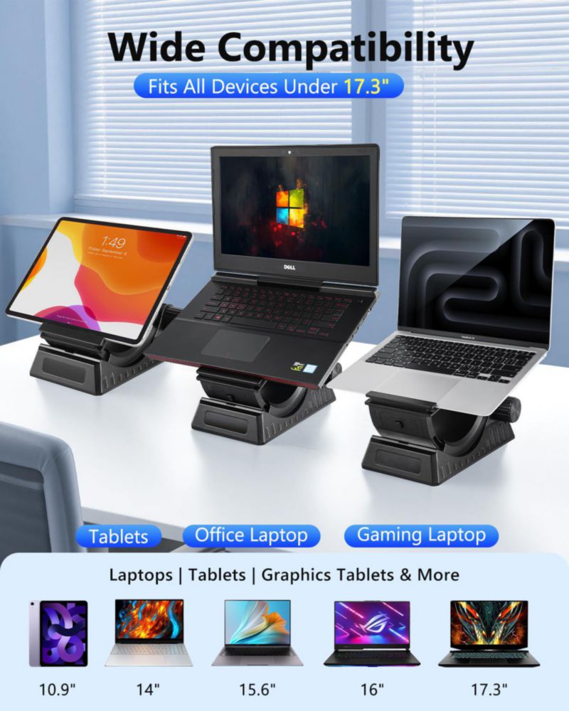 Soporte para laptop bifine ajustable vertical media luna 13-173"