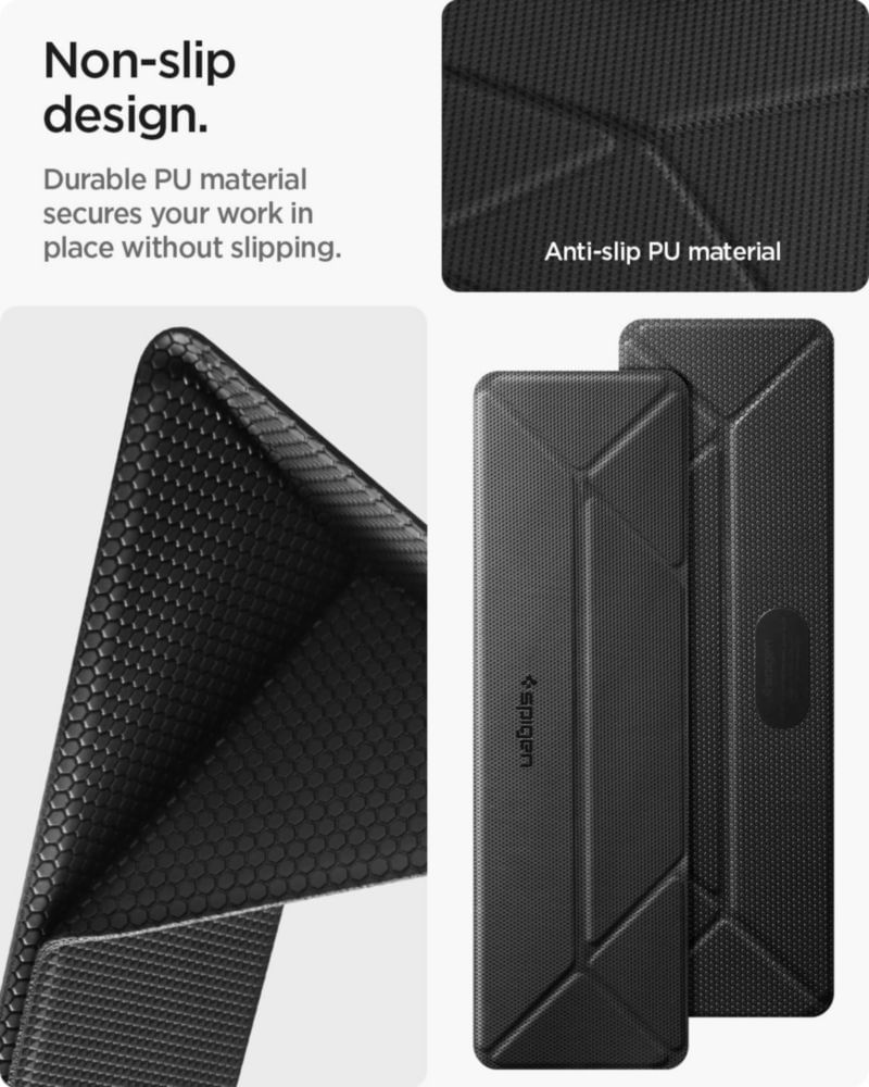 Soporte para laptop Spigen Slim Fold plegable ergonómico negro