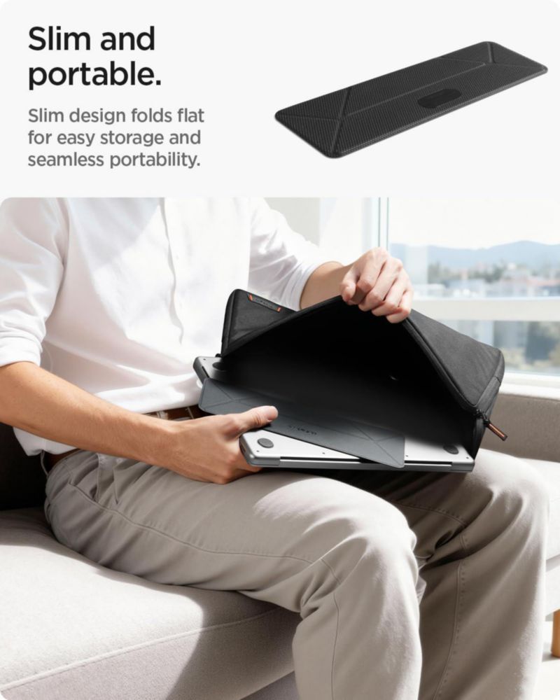 Soporte para laptop Spigen Slim Fold plegable ergonómico negro