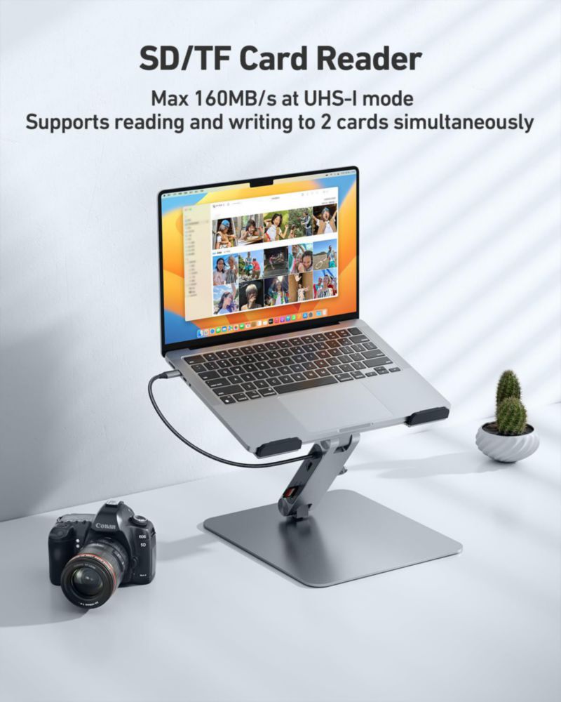 Soporte para laptop BENFEI USB-C 7 en 1 con dock HDMI 4K y PD de 100 W