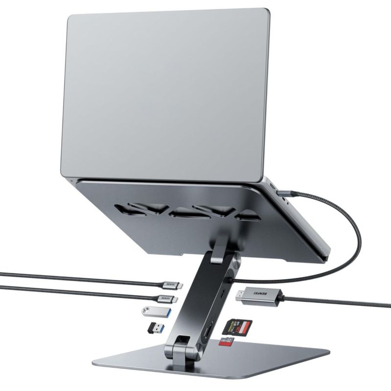 Soporte para laptop BENFEI USB-C 7 en 1 con dock HDMI 4K y PD de 100 W