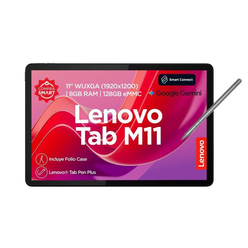 Tablet Lenovo Tab M11 11" WUXGA 8GB RAM 128GB eMMc más Folio case y Tab Pen Plus