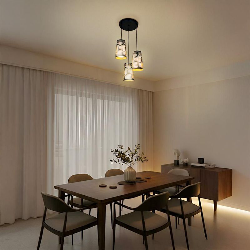 Lampara colgante Narumi 3L color negro Mil luces