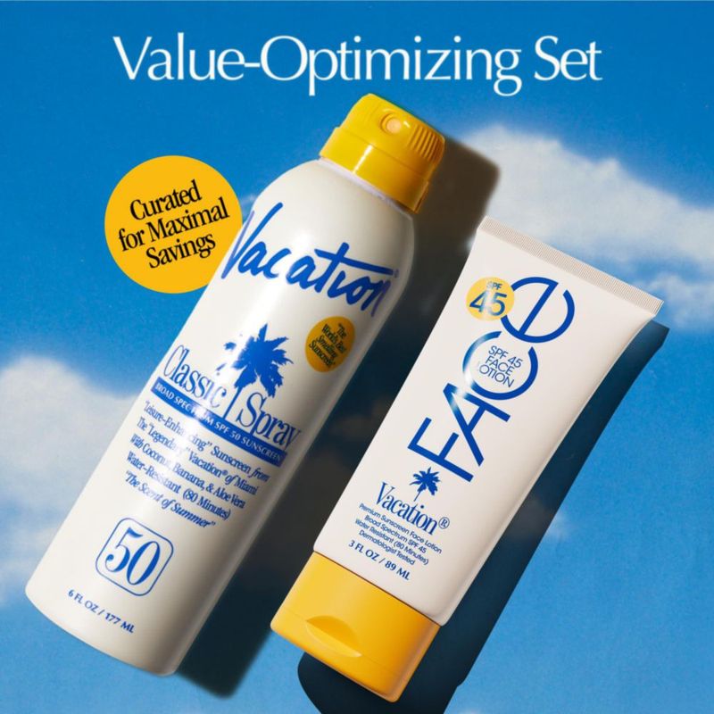 Set VACATION Protector Solar: Loción Facial + Spray Corporal + Ambientador