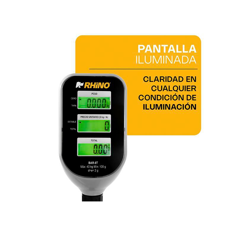 Báscula Electrónica Multifunciones con Torreta RHINO BAR-8T 40 kg