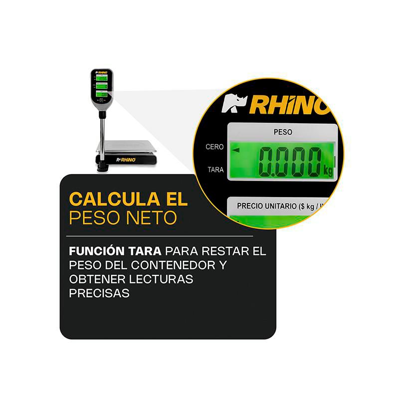 Báscula Electrónica Multifunciones con Torreta RHINO BAR-8T 40 kg