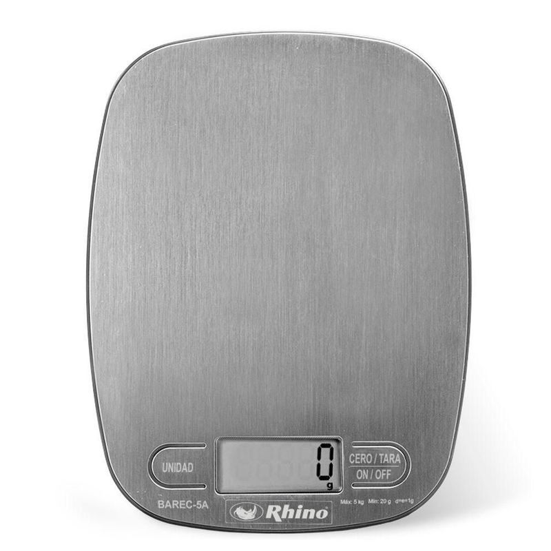 Báscula Electrónica de Cocina RHINO BAREC-5A Acero Inoxidable