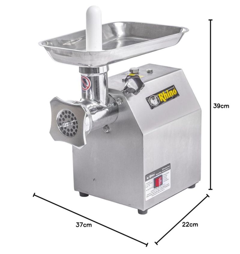 Molino de Carne Industrial RHINO MOCA-12 750 W 127 V Acero Inoxidable