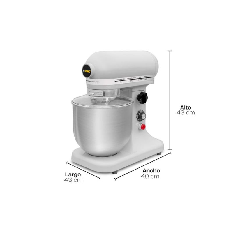 Batidora Industrial de Pedestal RHINO BATI-7 7 L 10 Velocidades 350 W