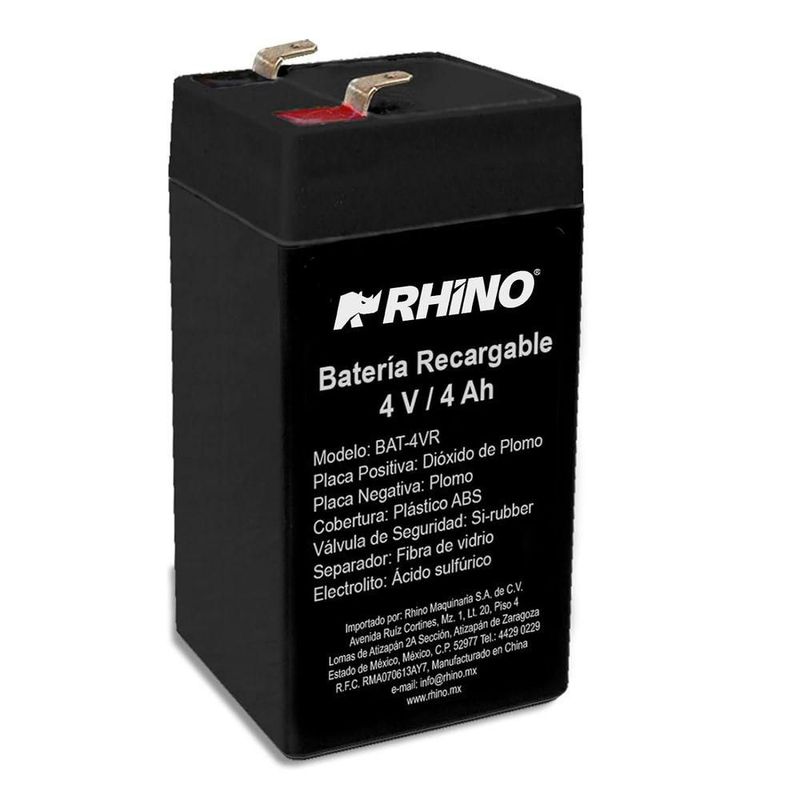 Batería Recargable RHINO BAT-4VR 4 V 4 Ah