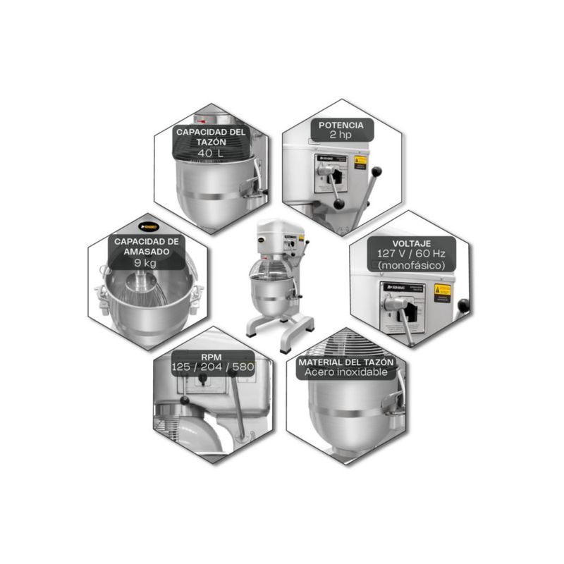 Batidora Industrial de Pedestal RHINO BATI-40X 1500 W