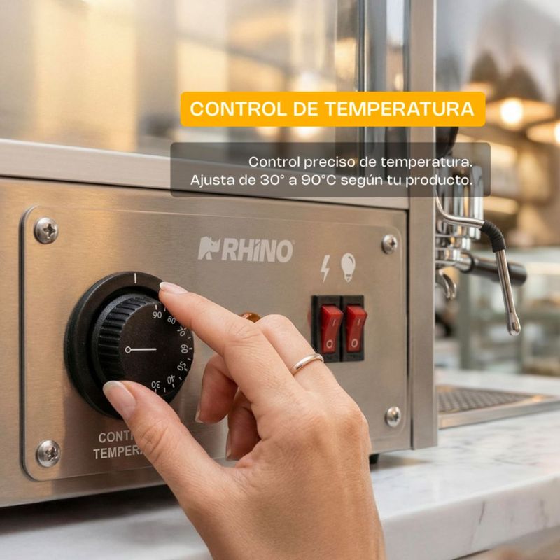 Vitrina Caliente RHINO VICAMO-160L 160 L 120 V Acero Inoxidable