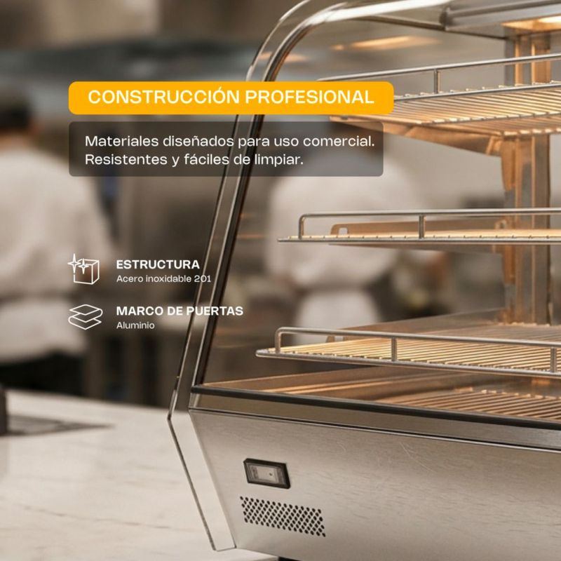 Vitrina Caliente RHINO VICAMO-160L 160 L 120 V Acero Inoxidable