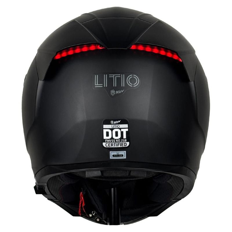 Casco Abatible Litio con Led Negro Grande