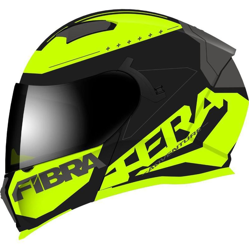 Casco Abatible Fibra Tera Amarillo Grande