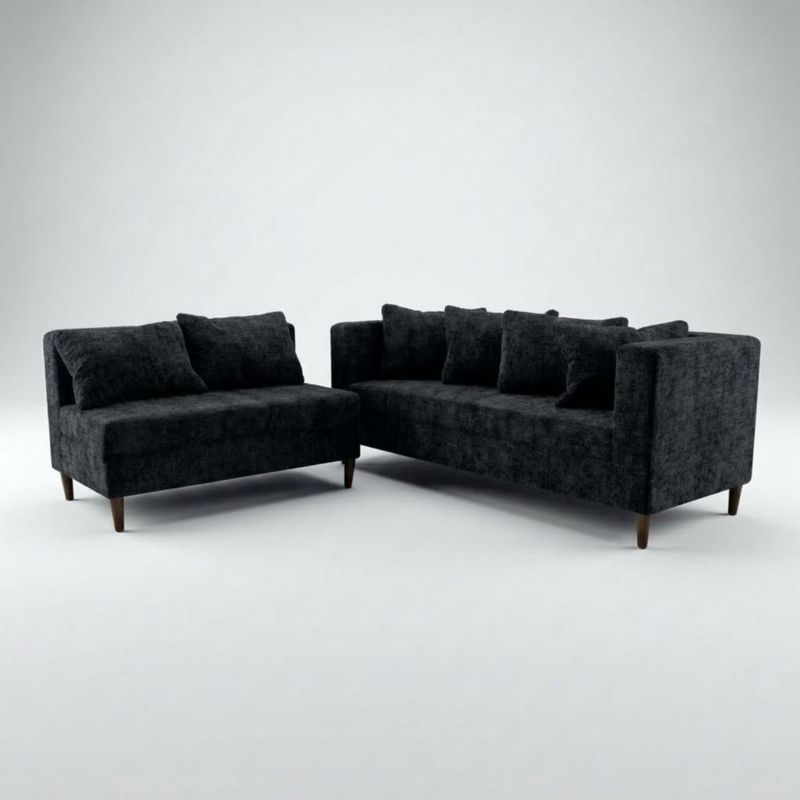 Sala Italia LASE Sofá + Loveseat 3-2 Configurable con 6 Cojines Onix