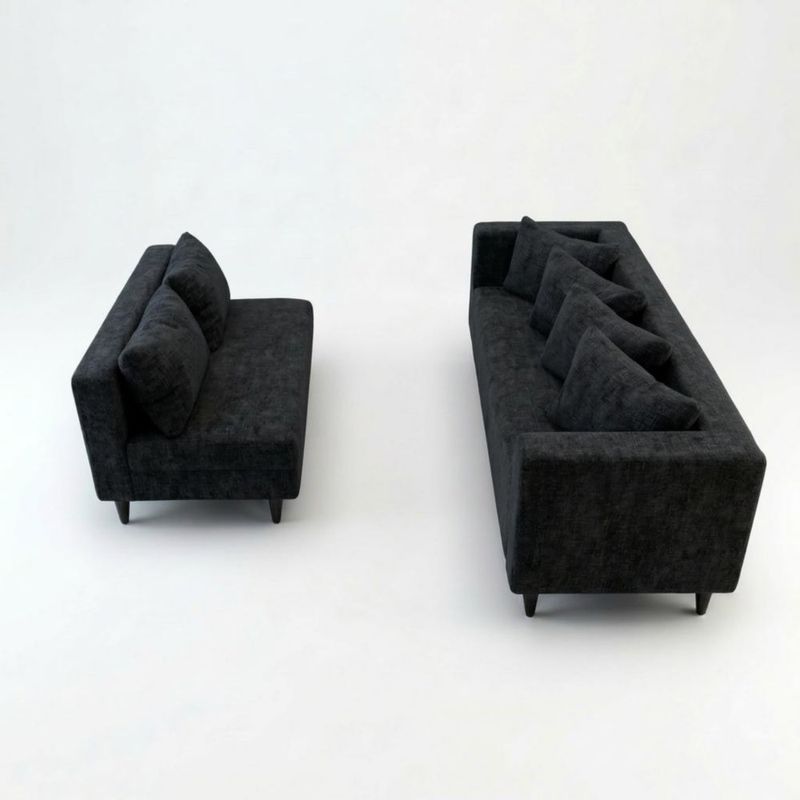 Sala Italia LASE Sofá + Loveseat 3-2 Configurable con 6 Cojines Onix