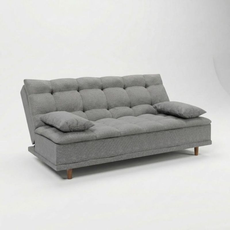 Sofá Cama Matrimonial Sillón Reclinable 3 Posiciones Sala LASE Janeiro Gris