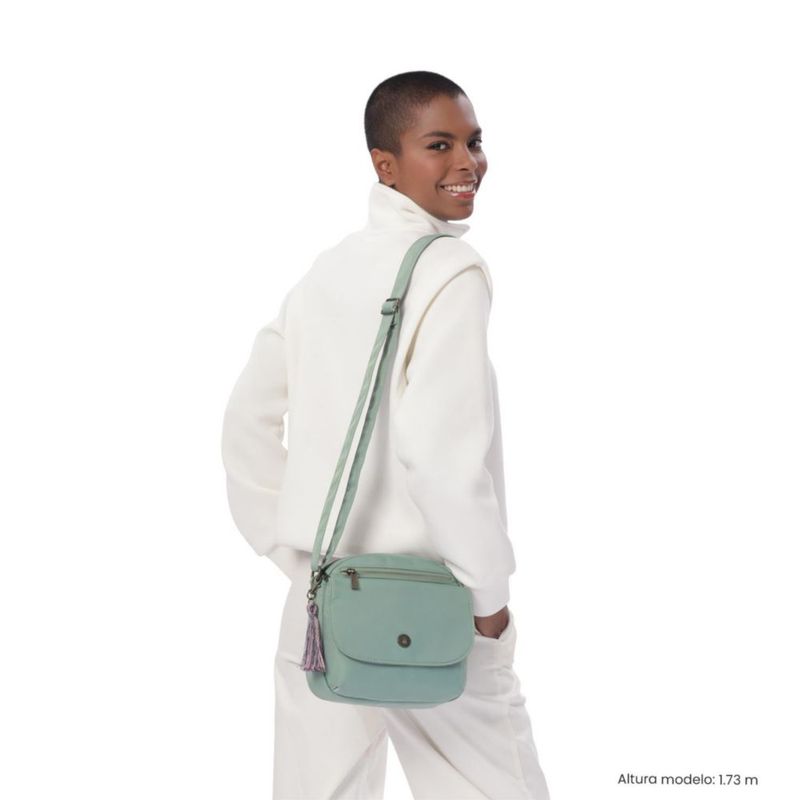 Bolsa de Dama - Mujer Crossbody Totto Corneana S Verde con Porta Tablet 8 y Sistema RFID