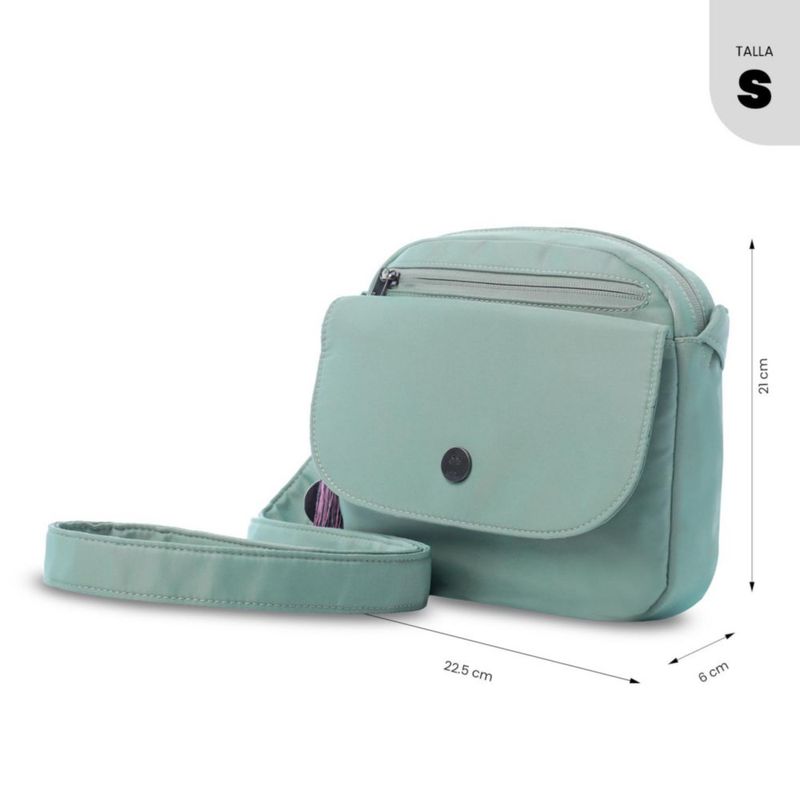 Bolsa de Dama - Mujer Crossbody Totto Corneana S Verde con Porta Tablet 8 y Sistema RFID