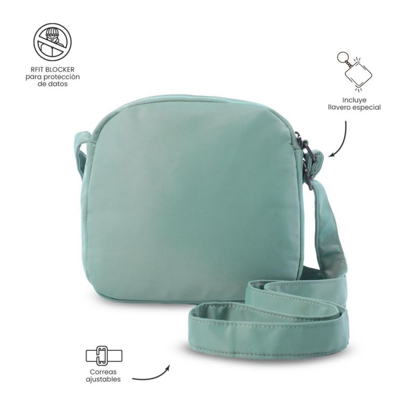 Bolsa de Dama - Mujer Crossbody Totto Corneana S Verde con Porta Tablet 8 y Sistema RFID