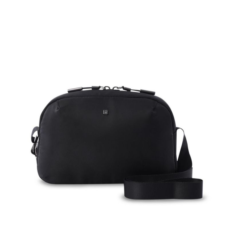 Bolsa de Dama - Mujer Crossbody - Bandolera Chica Totto Roxanne S Negra con Correas Ajustables.