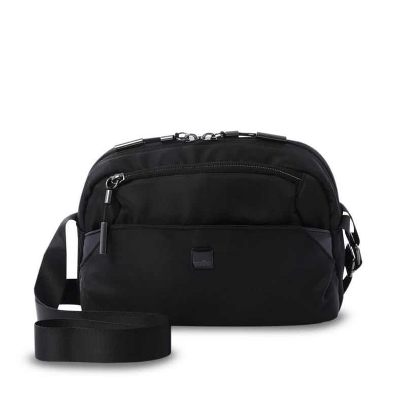 Bolsa de Dama - Mujer Crossbody - Bandolera Chica Totto Roxanne S Negra con Correas Ajustables.