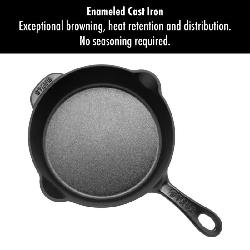 Sartén profunda STAUB 22 cm negro de hierro fundido tradicional
