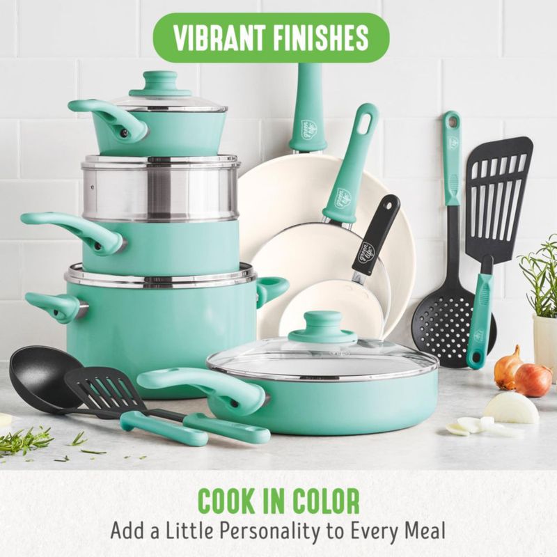 Set de Cocina GreenLife 18 Piezas Turquesa Libre de PFAS