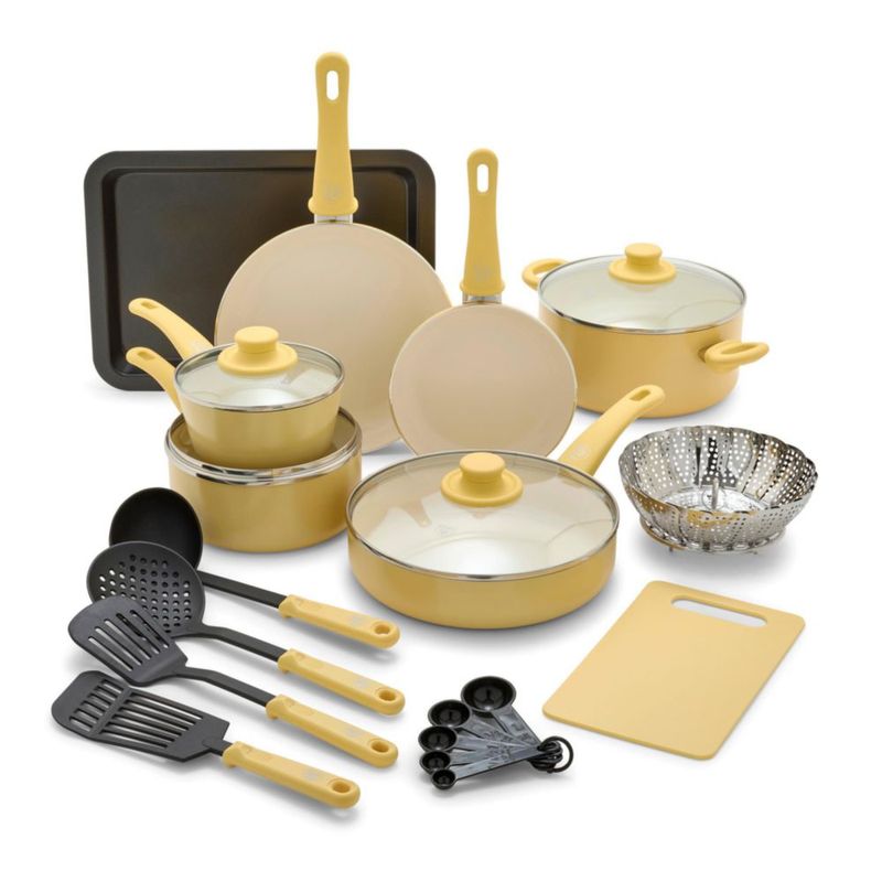 Juego de utensilios de cocina GreenLife de 18 piezas color amarillo antiadherente