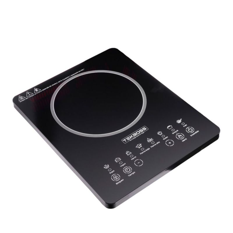 Parrilla Electrica de Inducción Portatil Vitroceramica Botones Tactiles 8 Niveles de potencia