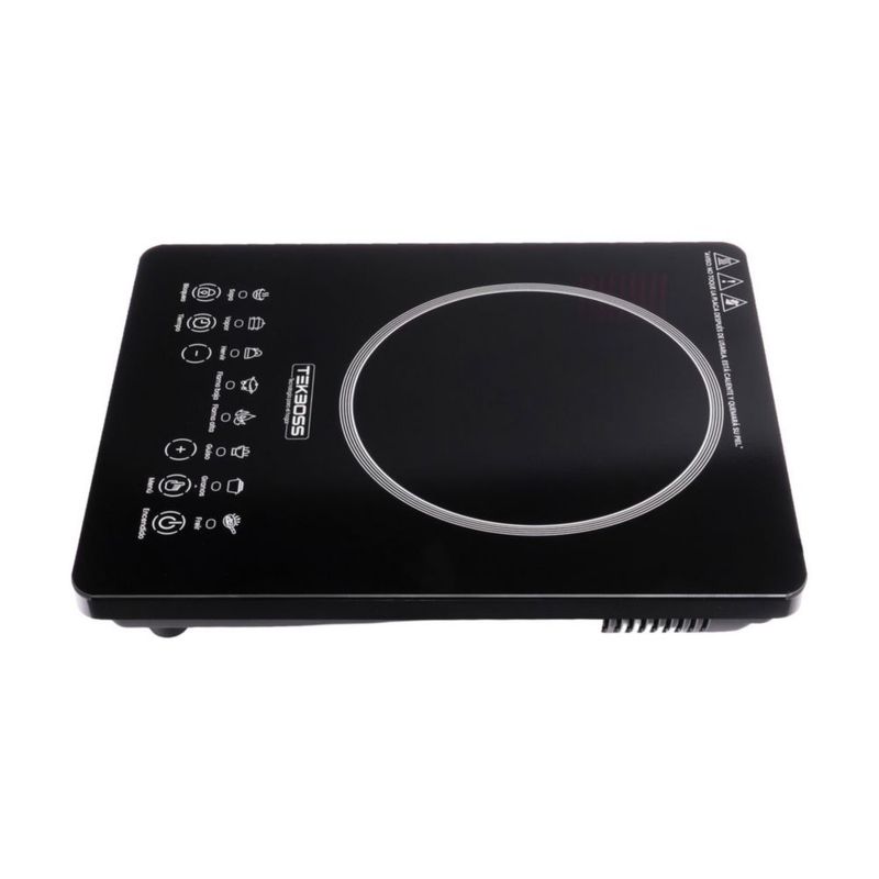 Parrilla Electrica de Inducción Portatil Vitroceramica Botones Tactiles 8 Niveles de potencia
