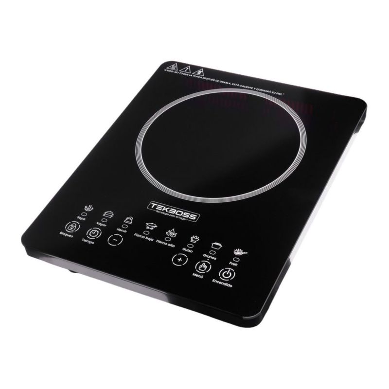 Parrilla Electrica de Inducción Portatil Vitroceramica Botones Tactiles 8 Niveles de potencia
