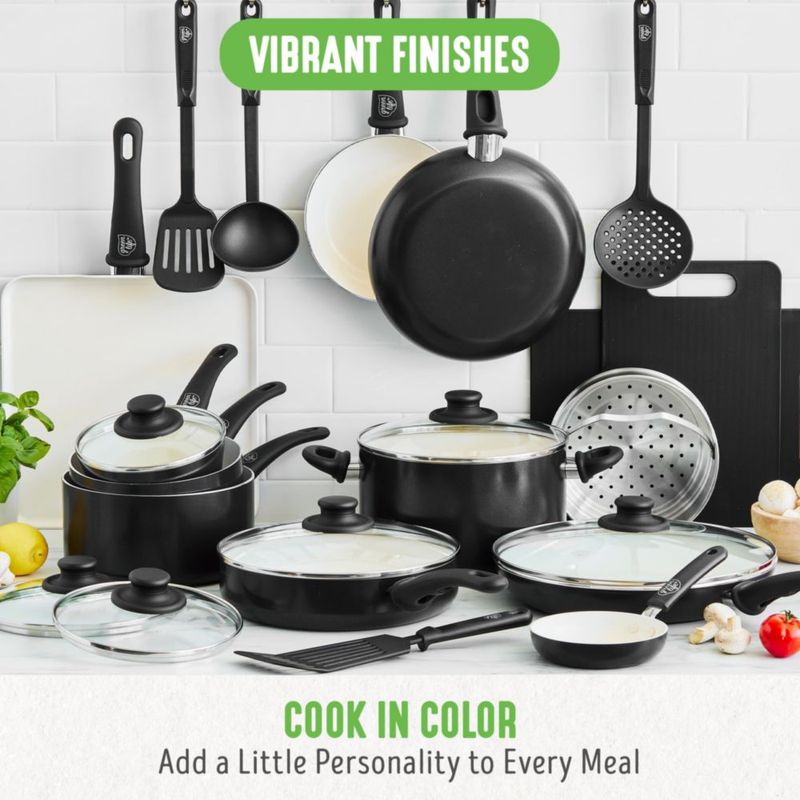 Juego de Utensilios de Cocina GreenLife 23 piezas Negro Antiadherente Cerámico Apto para Lavavajillas