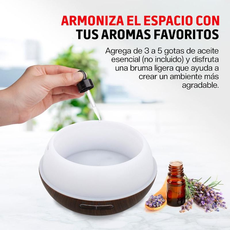 Humidificador Difusor de Aceites Esenciales Control Remoto Redlemon