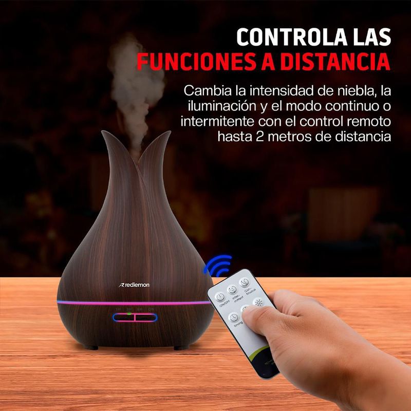 Humidificador Difusor de Aceites Esenciales Control Remoto Redlemon