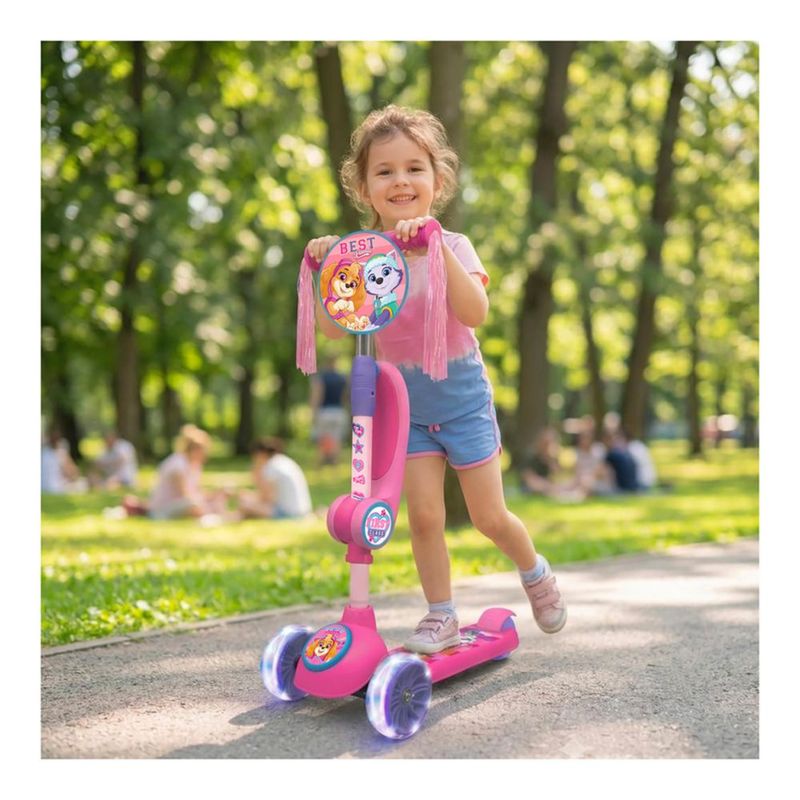 Scooter 2 en 1 con Asiento Paw Patrol con Luces. 3 a 7 años