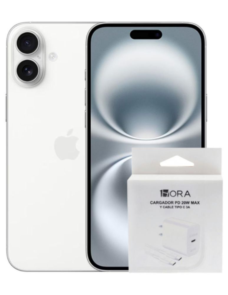 APPLE IPHONE 16 128GB BLANCO + ADAPTADOR