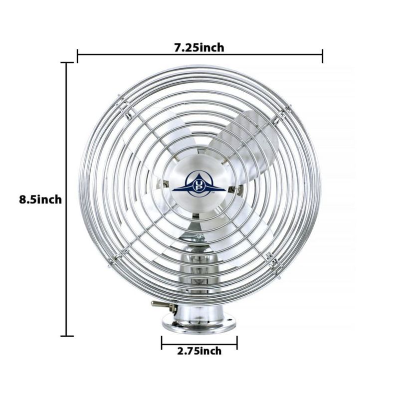 Ventilador para automóvil United Pacific 12 V cromo 15 cm 2 velocidades